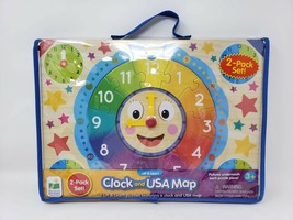 The Learning Journey Lift &amp; Learn Clock &amp; USA Map Puzzles 2 Pack Set - New - £18.98 GBP