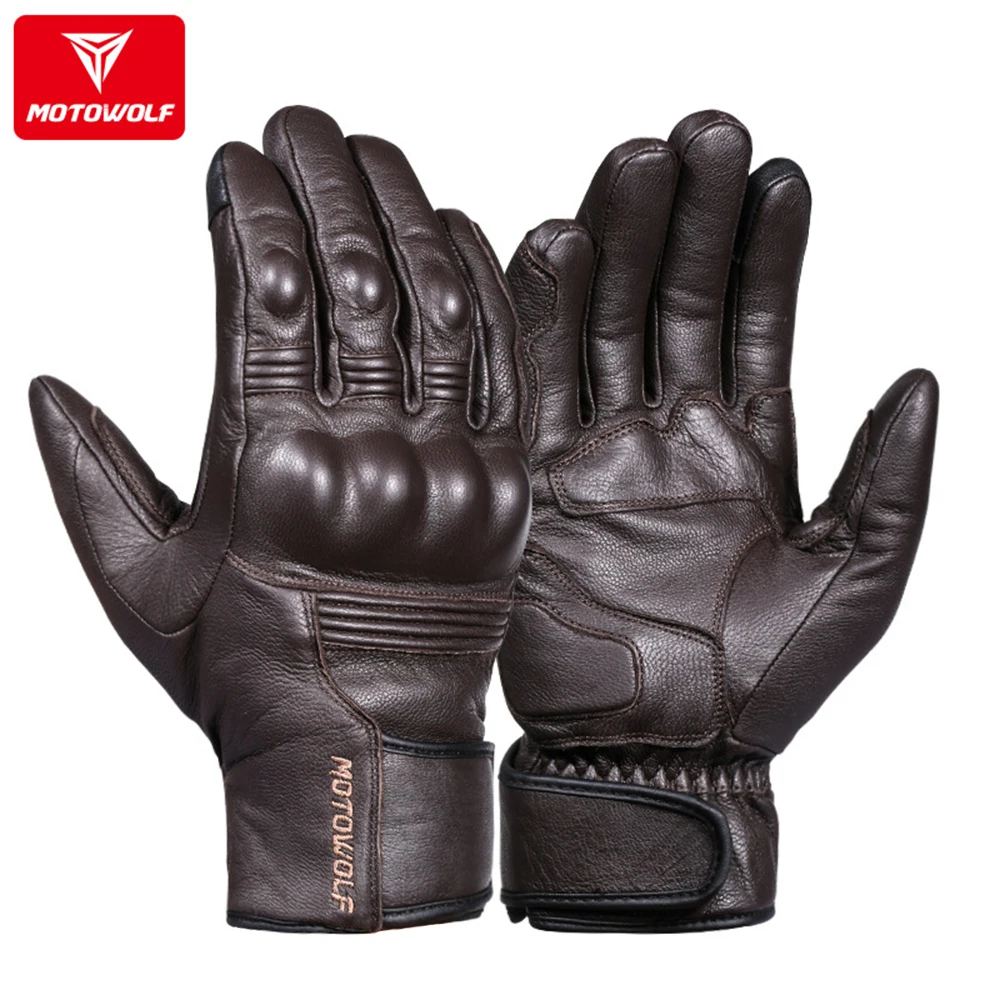 Motorcycle Real Leather Gloves Waterproof Windproof Winter Warm Summer - £28.00 GBP+