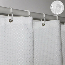 Tektrum 72”x72” Waffle Jacquard Shower Curtain Waterproof Antibacterial (White) - $27.95