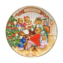 Avon Together For Christmas Plate Porcelain 22k Gold Trim 1989 Bears No Food Use - $13.86