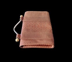 Vintage Crocodile Croc Embossed Zambia & Siega Brown Faux Leather Clutch Bag image 10