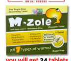 24 BOX M-Zole Deworming Banana &amp; Vanilla Flavor candy Tablet Kill 7 Type... - £72.21 GBP