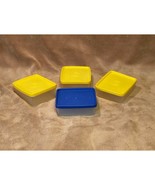 Vintage Tupperware Set of (4) Small Rectangular Storage Containers w/Lids - £11.46 GBP