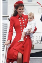 CUSTOM MADE Kate Middleton right red Catherine Walker double-breasted co... - £447.79 GBP