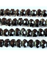 25 5x7mm Czech Glass Gemstone Donut Beads: Jet - Picasso - $60.69 MXN