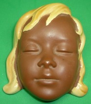VINTAGE CORTENDORF CERAMIC GIRL FACE BLOND WEST GERMANY 34 WALL MASK PLAQUE - £18.49 GBP