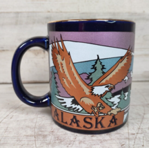 Vintage ACE Alaska Bald Eagle Navy Blue Souvenir Ceramic Coffee Mug Cup ... - $12.34