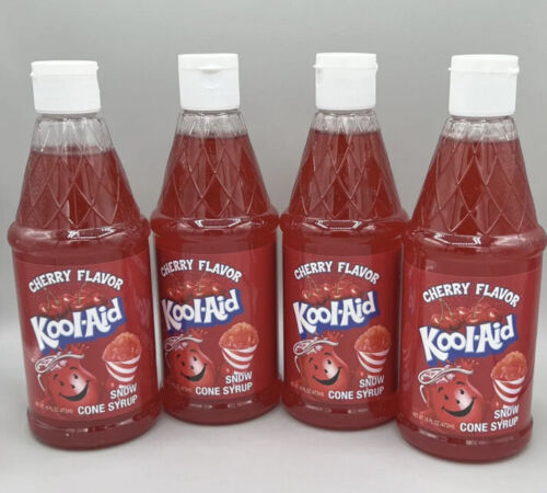 Lot of 4 | KOOL-AID Cherry Flavor Snow Cone Syrup, 16 Fl Oz, Brand New!! - $43.65