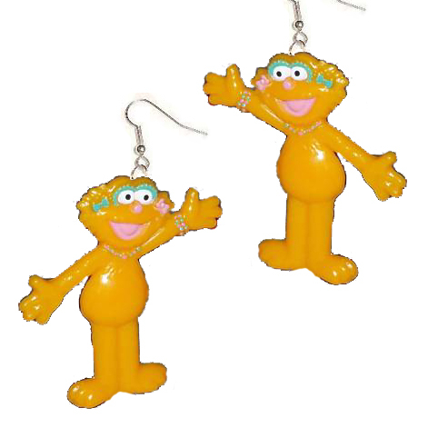 ZOE EARRINGS-Sesame Street Character Charm Funky Novelty Jewelry - $5.97
