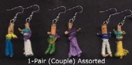 WORRY DOLL FUNKY EARRINGS-Vintage Lucky Charm Retro Jewelry-1-PR - £4.72 GBP