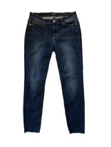 Judy Blue Womens Jeans Skinny Fit Dark Wash Raw Hem Stretch Sz 9 / 29 - £25.25 GBP