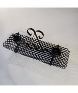 Vintage Black Metal Mesh Candlestick Holder Centerpiece Mid Century Goth... - $545.60 MXN