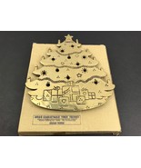Lillian Vernon Solid Brass Christmas Tree Hot Plate Vintage Trivet 9.5&quot; ... - €11,00 EUR