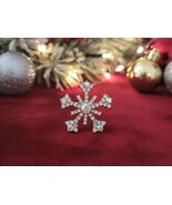 Snowflake Brooch, Aurora Borealis Rhinestone Vintage Crystal Pin - $23.99