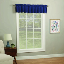 Home Solid Color Tailored Textured Window Valance, Rich Blue, Size: 56" W x 14"L - $8.31