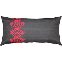 PILLOW DÉCOR Charcoal Scroll Outdoor Throw Pillow 12x24 - $39.95+