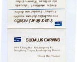 Sudaluk Carving Ad Card Chiang Mai Thailand  - £7.93 GBP