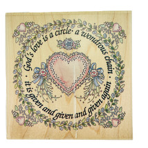 God's Love Is a Circle Stamps Happen 70029 Mounted Rubber Stamp Vintage 1990s - $8.77