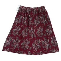 NEW Alfred Dunner Skirt Medium Mulberry Street Red Floral Paisley Midi P... - $26.99