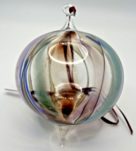 Vintage Art Glass Twisted Blue Purple Green Maroon Ornament U257/10 - £31.31 GBP