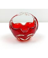 Vintage Red Art Glass Basket Ashtray with Handles - Mid-Century Trinket ... - $40.37 CAD