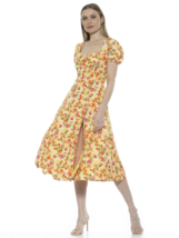 Women&#39;s Alexia Admor Gracie Fit &amp; Flare Floral yellow dress Size 4 - £28.66 GBP