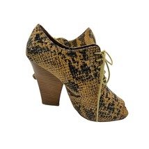 Penny Loves Kenny Zen Reptile Peep Toe Snake Skin Leather Lace Up Heels ... - £19.43 GBP