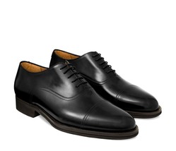 New Oxford Handmade Leather Black color Cap Toe Shoe For Men&#39;s - $159.00