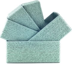 Acrola 5-Pack Decorative Storage Baskets, Stackable, Woven Paper Rope, St05004 - £24.31 GBP