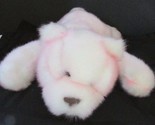 Plush Dandee pink white teddy bear lying laying down 17&quot; stuffed animal - $15.58