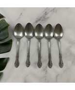 Utica Vintage Saranac Floral Handle Flatware Soup Spoons Lot of 5 Stainless - $310.96 MXN