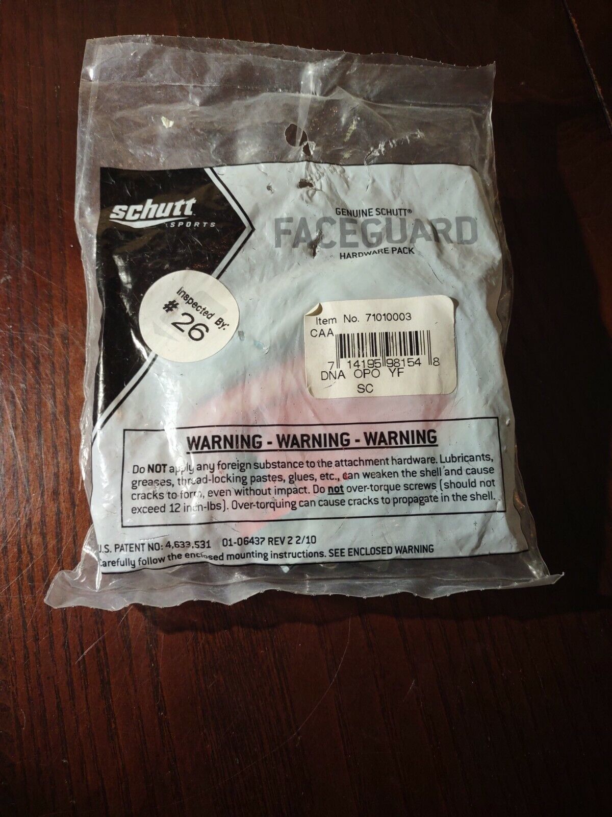 Primary image for Genuine 71010003 Schutt Face guard Hardware Pack-Brand New-SHIPS N 24 HOURS