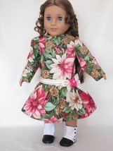 Christmas Pointsetta Dress, made to fit 18 inch dolls similar to AG Doll - $18.95