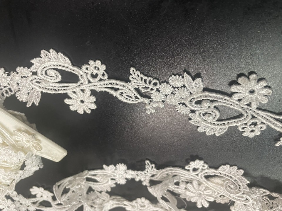 1 Yard Bridal white Rayon venice Venise edge lace trim 2” - $2.29
