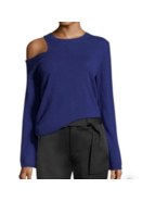 ALC Frank Wool Sweater S Blue Cut Out Shoulder Long Flared Sleeve Crew P... - £31.45 GBP