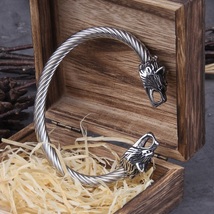 Viking Dragon Men&#39;s Bracelet Stainless Steel Nordic Wristband Cuff Bangle Gifts - £14.34 GBP