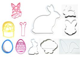 Easter Bunny Rabbit Large Kit Basket Egg Set Of 11 Cookie Cutters USA PR1529 - £21.38 GBP