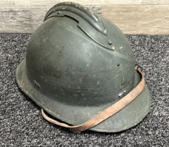 Genuine WW2 French M26 Adrian Combat Helmet w/ Liner &amp; Chin Strap - $125.77