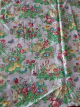 Vtg Concord Kesslers Easter Fabric, Purple Gingham With bunny Chicks, Eggs, 24&quot;L - £6.73 GBP