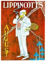 3981 Lippincott&#39;s August Vintage Ad 18x24 Poster.Home Art Decorative.Designer De - £22.51 GBP
