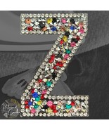 Letter Z Multicolor Rhinestone Iron On Patch Applique Embellishment - $4.00