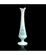 Fenton Swung Bud Vase Lime Sherbet Satin Glass Hand Painted Signed VTG 8... - £22.80 GBP
