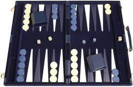 Open Box! 18&quot; Deluxe Middleton Games Backgammon Set - Blue Velour - £50.96 GBP