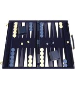 Open Box! 18&quot; Deluxe Middleton Games Backgammon Set - Blue Velour - £51.19 GBP