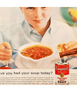 1959 Campbell&#39;s Vegetable Beef Soup Advertisement Canned Foods Vintage D... - €25,64 EUR