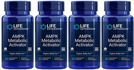 Ampk Metabolic Activator 4 Bottles Burns Belly Fat 120 Veg Tabs Life Extension - $113.99