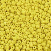 1 pound seed bead Lot glass YELLOW Opaque color round 3mm SEED8 - $7.12