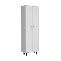 Cabinet White Storage  Multi storage Pantry Cabinet 5 Shelves - £236.31 GBP