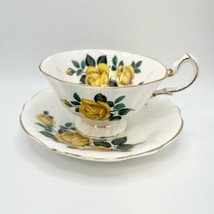Royal Standard Yellow Rose Teacup And Saucer With Gold Trim - £13.42 GBP