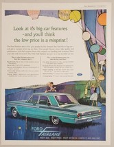 1962 Print Ad Ford Fairlane 4-Door Compact Cars Big Car Features - £16.08 GBP